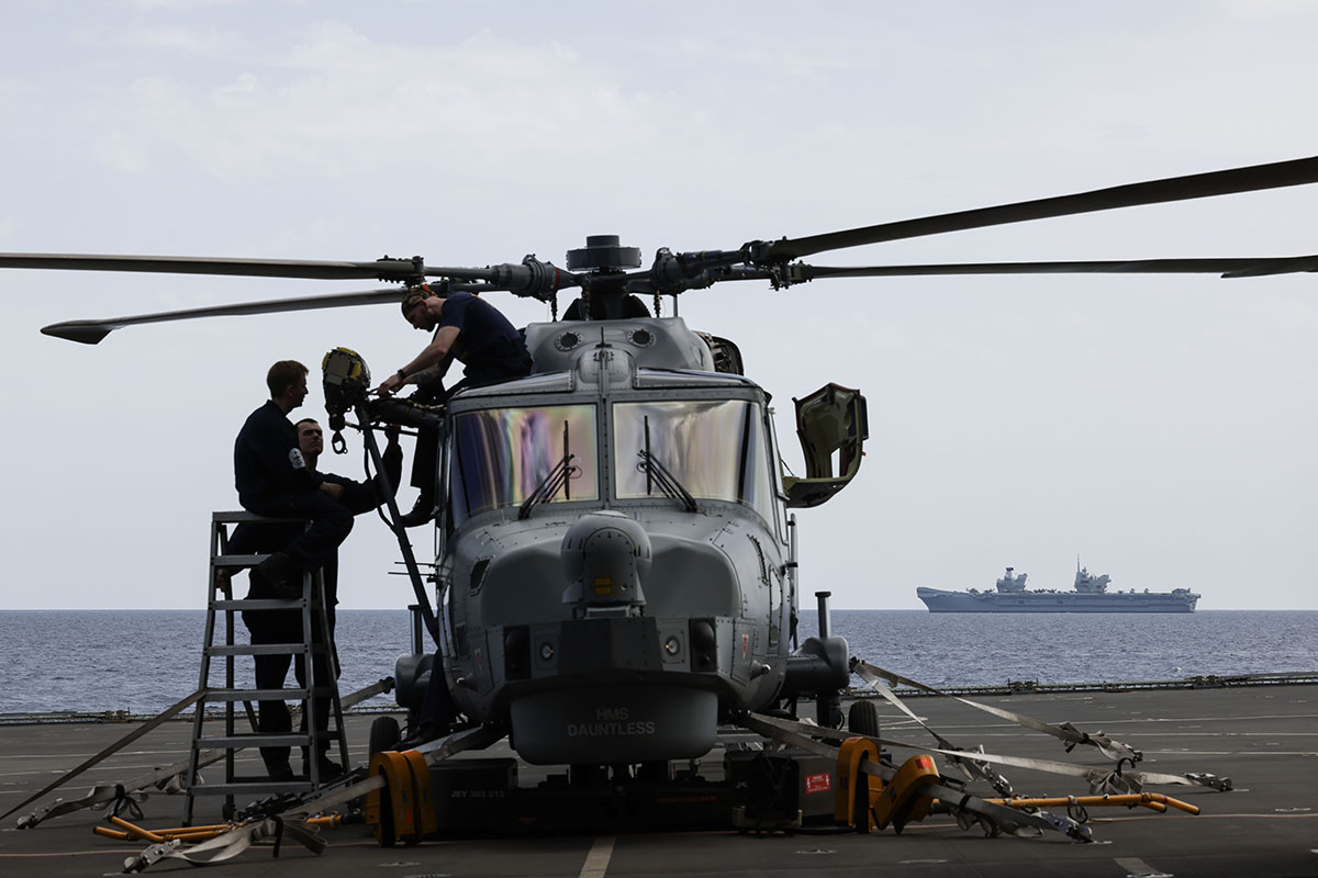 Wildcat Maintenance on HMS Dauntless 6 FLEET 20250509 XH0040 002